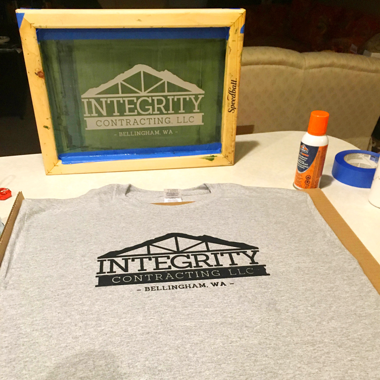 Integrity Contracting shirt screen printing